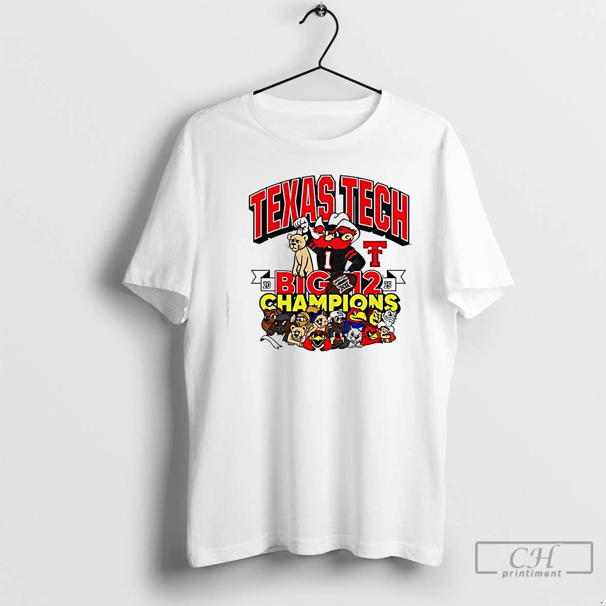 Classic Texas Tech Red Raiders Mascot Big 12 Conference Champions 2025 T-Shirts, Hoodie, Sweatshirt | AU01DripNestTees.com