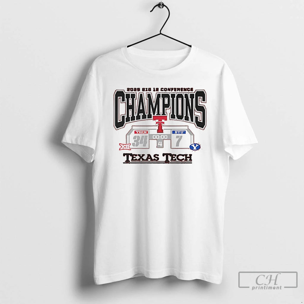 Classic Texas Tech Red Raiders Vs Byu Cougars Big 12 Conference Champions Score 2025 T-Shirts, Hoodie, Sweatshirt