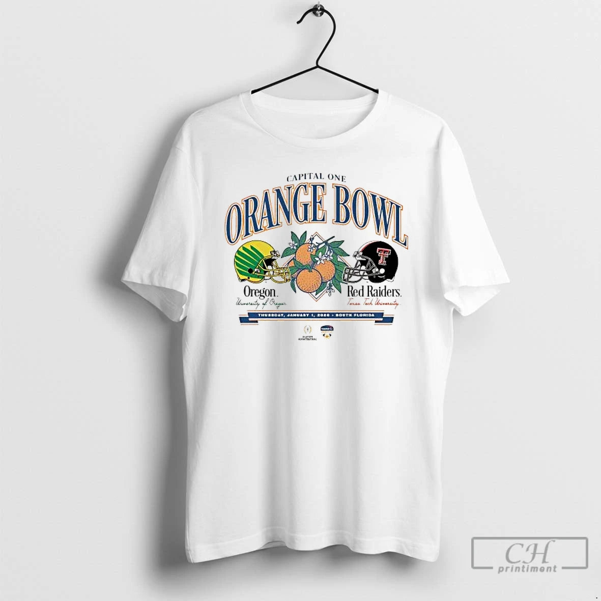 Classic Texas Tech Vs Oregon 2026 Orange Bowl Helmet Head To Head T Shirts Sweater Hoodie, Sweatshirt | AU01DripNestTees.com