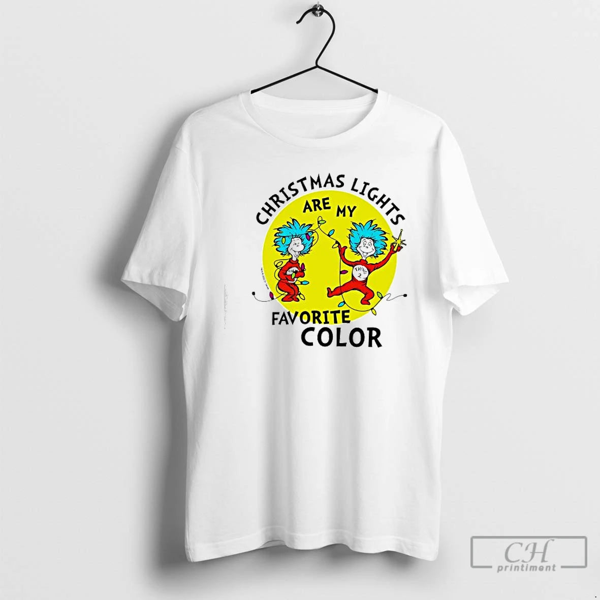 Classic The Cat In The Hat Christmas Lights Are My Favorite Color Juniors Cropped Graphic T-Shirts, Hoodie, Sweatshirt