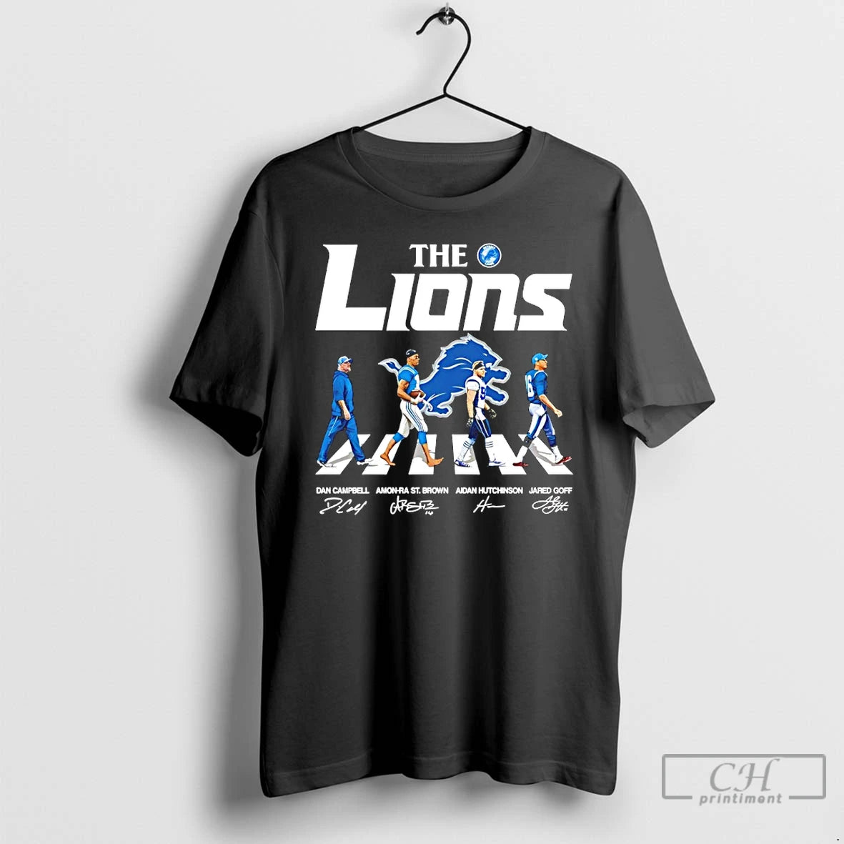 Classic The Detroit Lions Player Walking Autographed T-Shirts, Hoodie, Sweatshirt | AU01DripNestTees.com