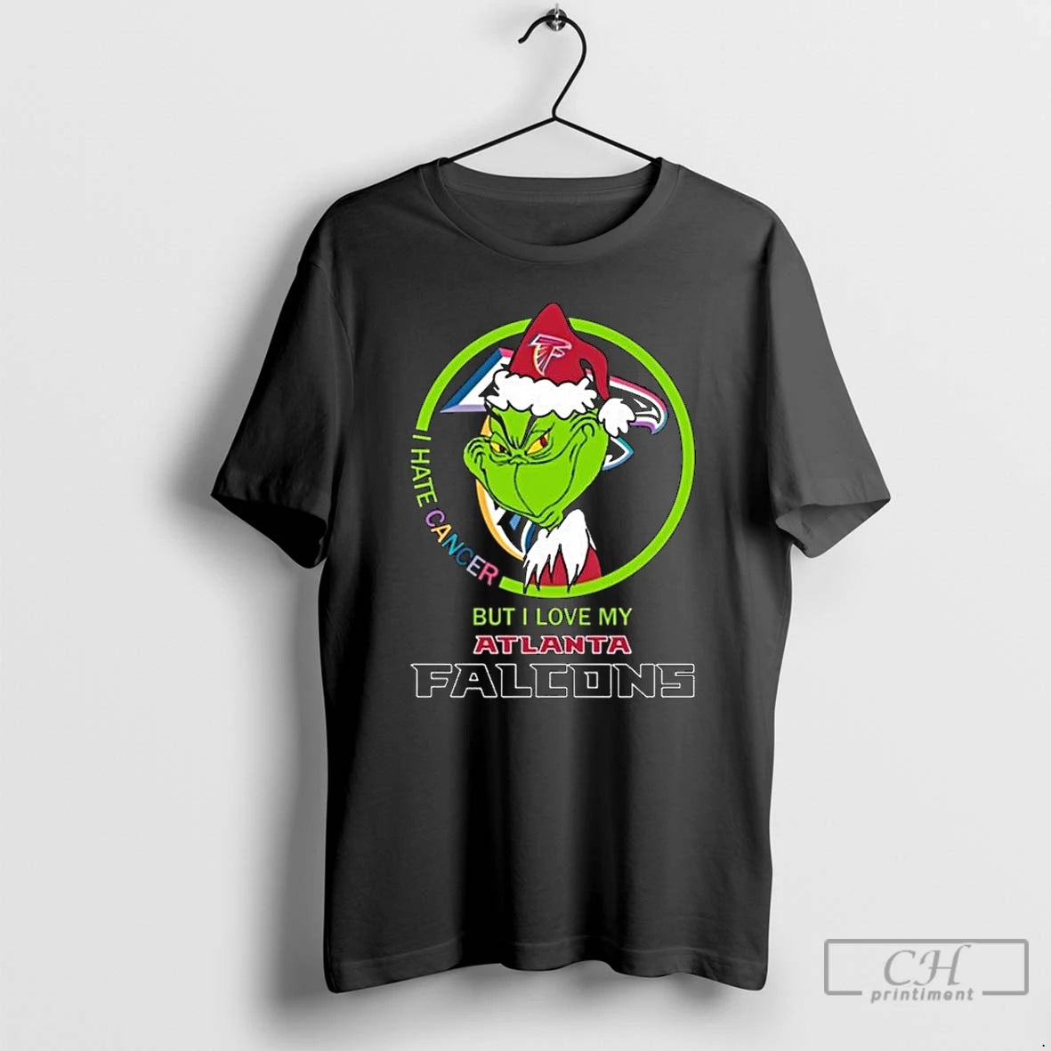 Classic The Grinch I Hate Cancer But I Love My Atlanta Falcons Merry Christmas T-Shirts, Hoodie, Sweatshirt