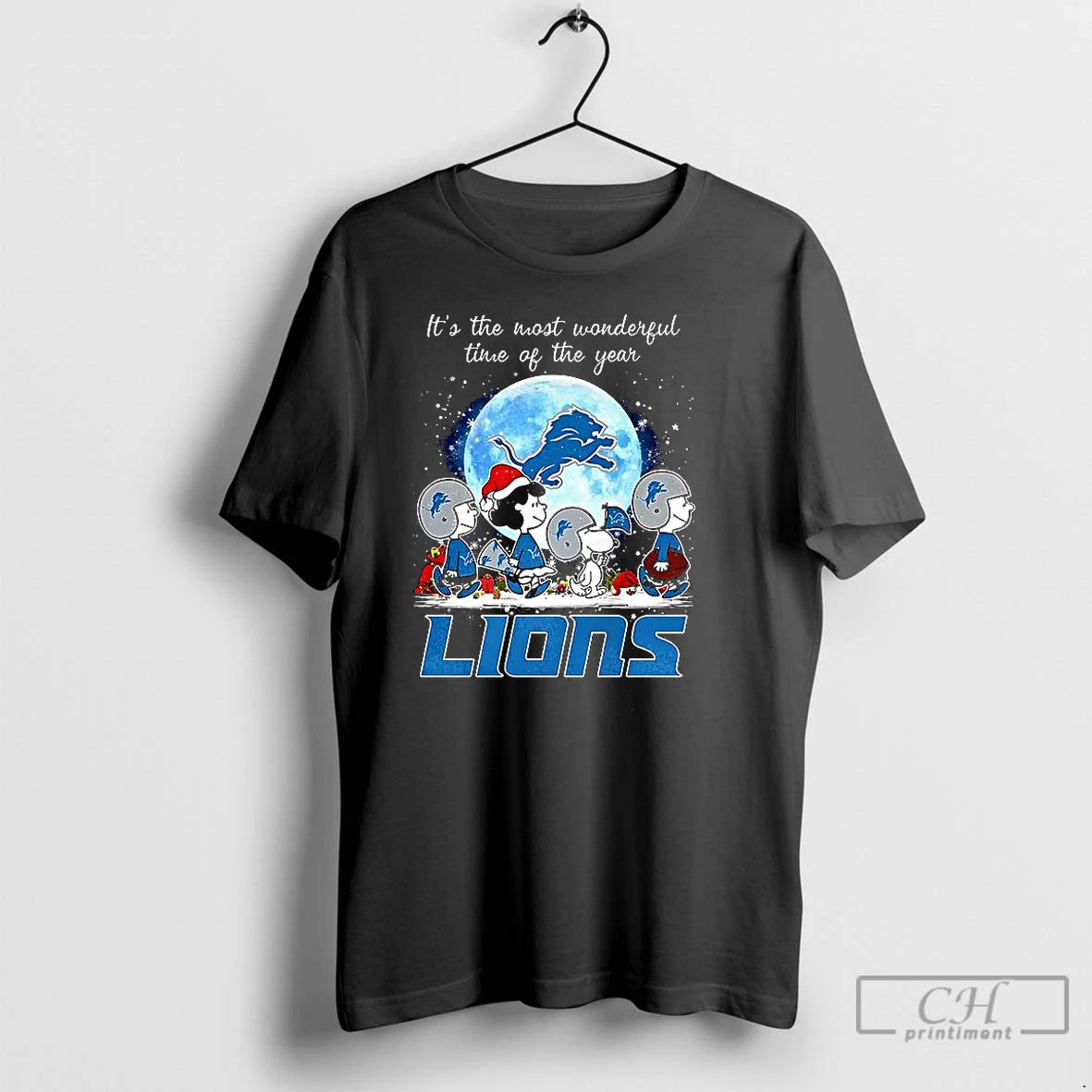 Classic The Peanuts Detroit Lions Its The Most Wonderful Time Of The Year Merry Christmas T-Shirts, Hoodie, Sweatshirt