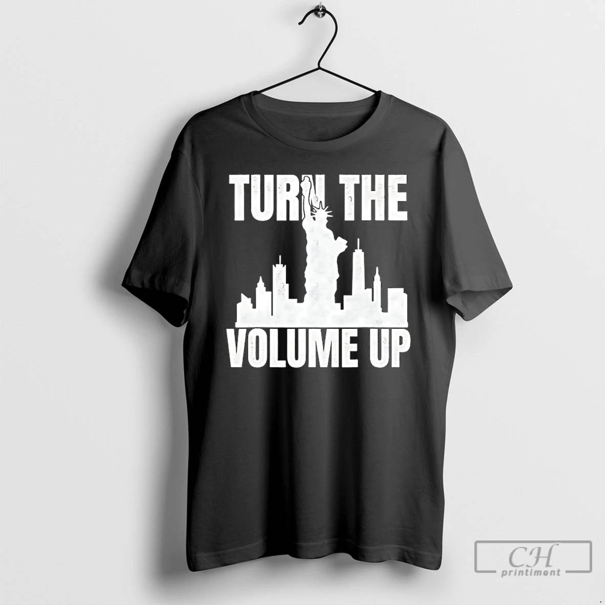 Classic Turn The Volume Up Donald Trump Ny Skyline T-Shirts, Hoodie, Sweatshirt | AU01DripNestTees.com
