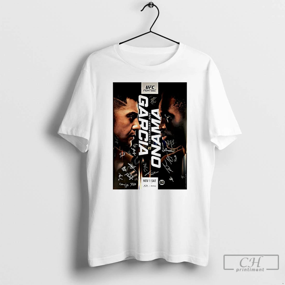 Classic Ufc Fight Night Garcia Vs Onama Autographed Event T-Shirts, Hoodie, Sweatshirt | AU01DripNestTees.com