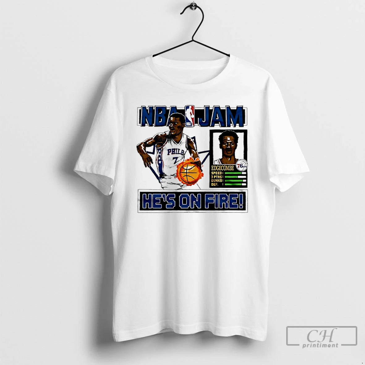Classic V J Edgecombe Hes On Fire Philadelphia 76ers Nba Jam T-Shirts, Hoodie, Sweatshirt | AU01DripNestTees.com