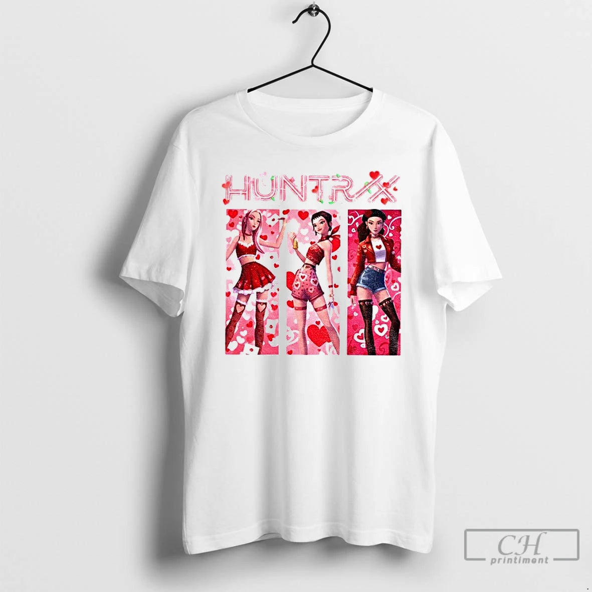 Classic Valentine Demon Hunters Huntrix Kpop Anime Girl T-Shirts, Hoodie, Sweatshirt | AU01DripNestTees.com