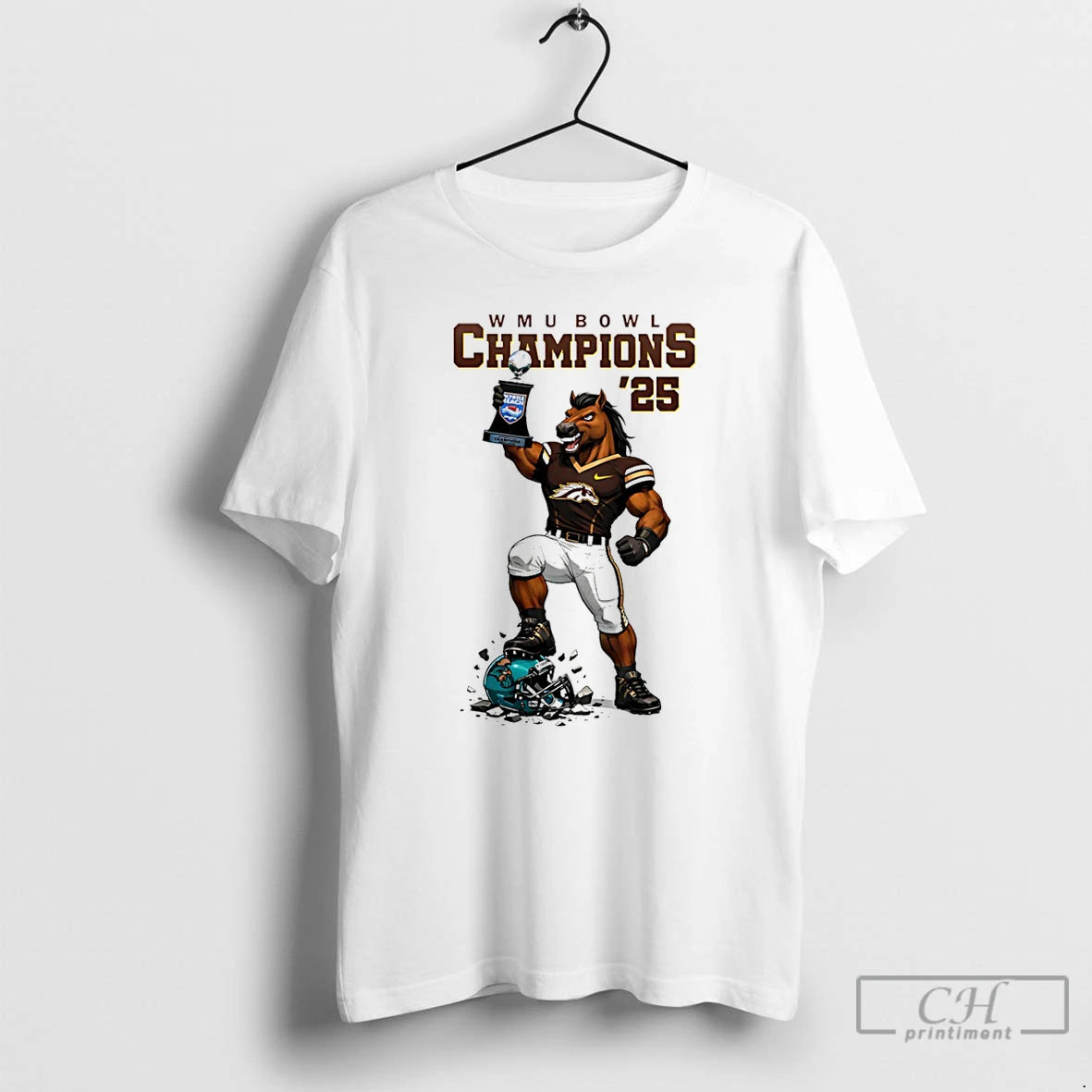 Classic Western Michigan Broncos Myrtle Beach Bowl Champions 2025 Mascot T-Shirts, Hoodie, Sweatshirt | AU01DripNestTees.com