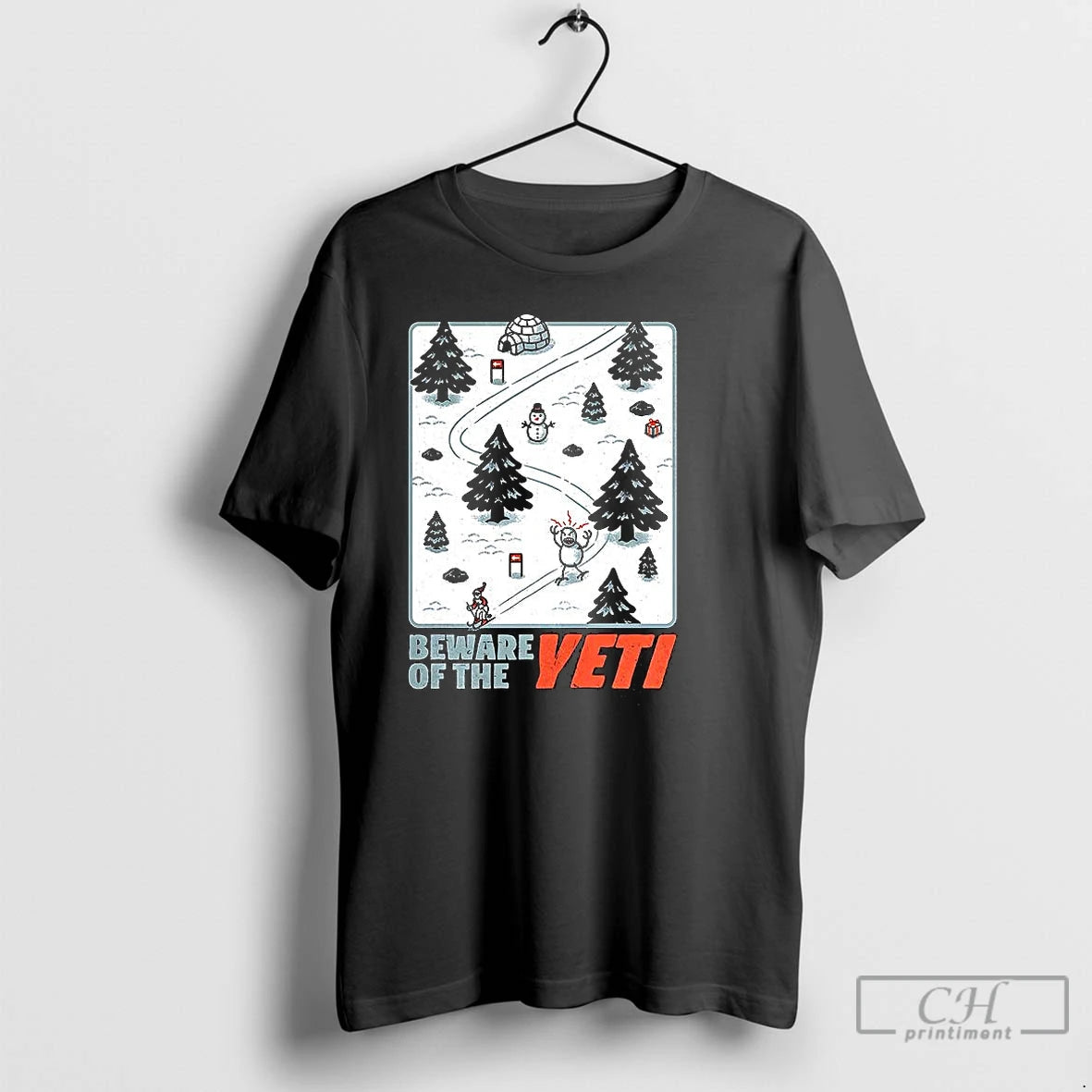 Classic Winter Skiing Game Beware Of The Yeti T-Shirts, Hoodie, Sweatshirt | AU01DripNestTees.com
