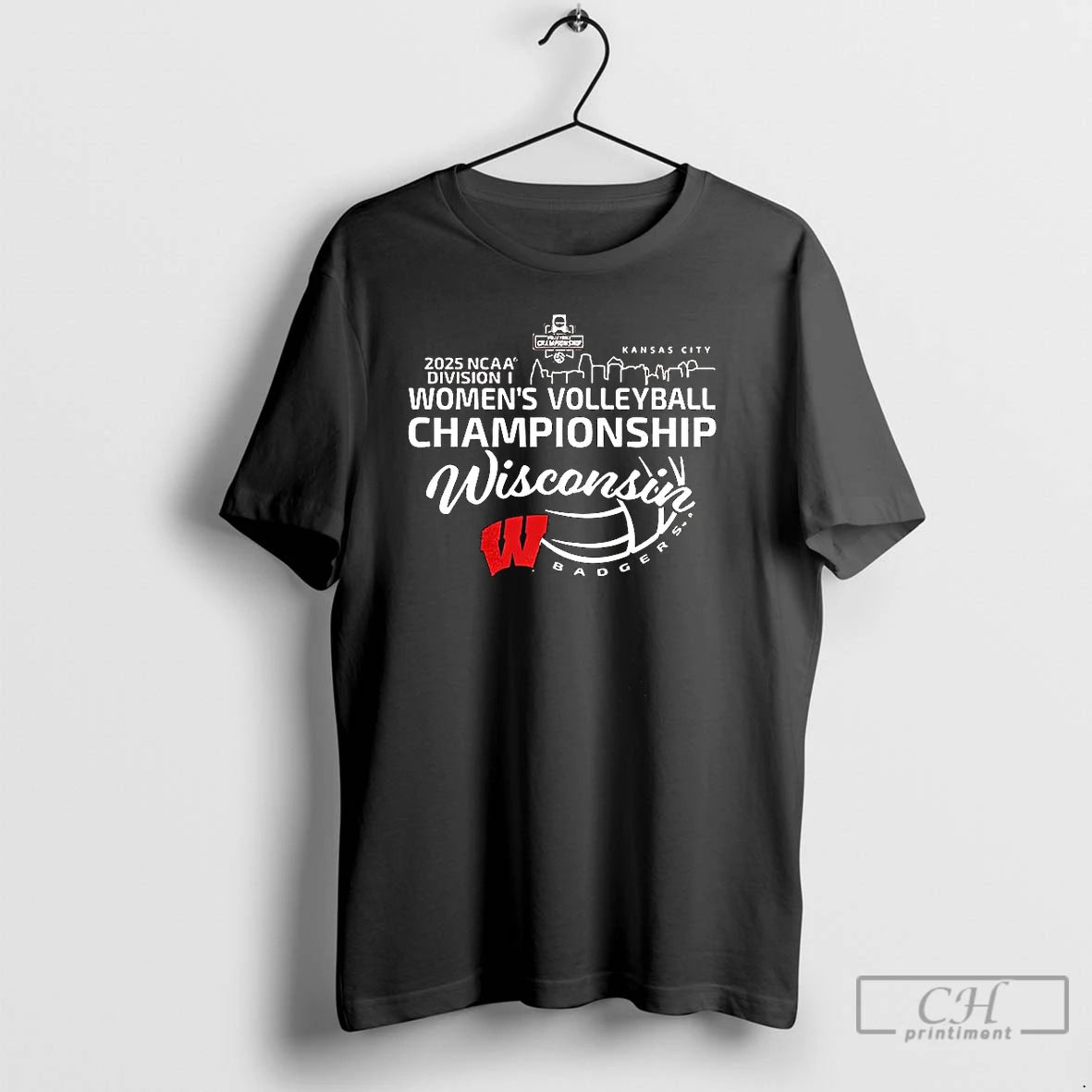 Classic Wisconsin Badgers Womnes Volleyball Champions 2025 Ncaa Division I Kansas City Skyline T Shirts Hoodie, Sweatshirt