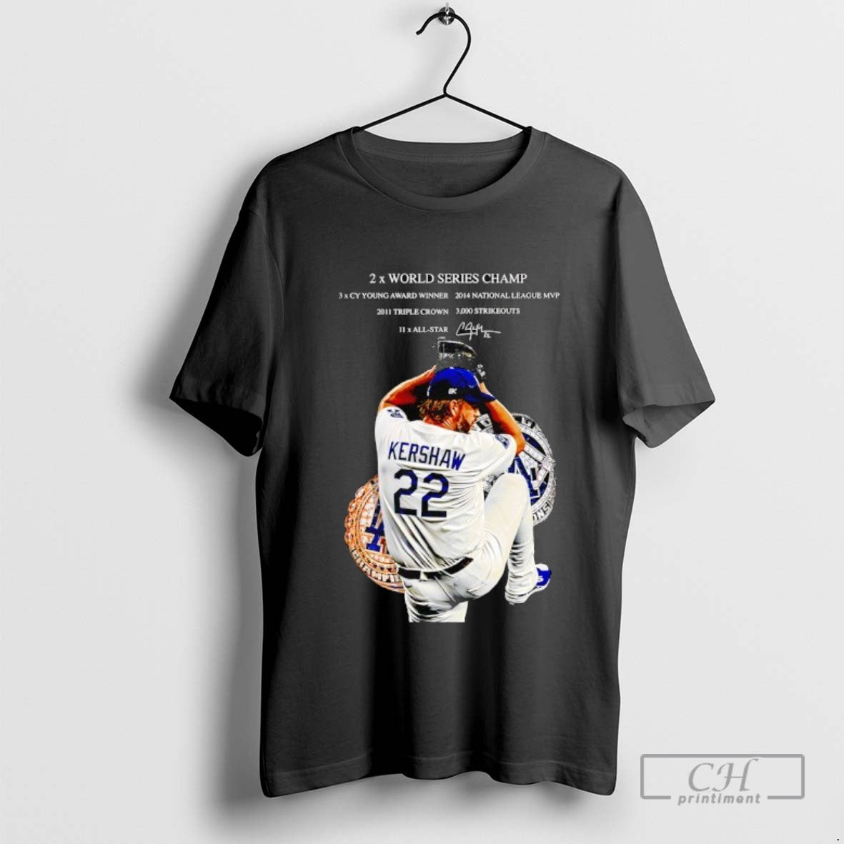 Clayton Kershaw 2x World Series Champ Los Angeles Dodgers Baseball