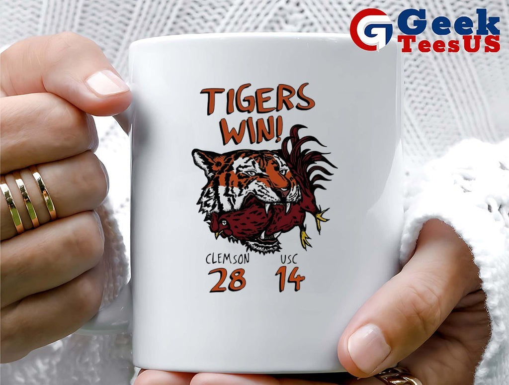 Clemson Tigers 28-14 South Carolina Gamecocks 2025 Tigers Win mascot shirt