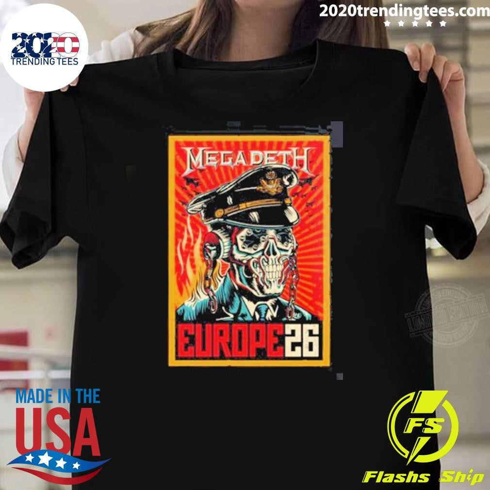 Commander Vic Over Europe Megadeth Europe 2026 Tour Shirt