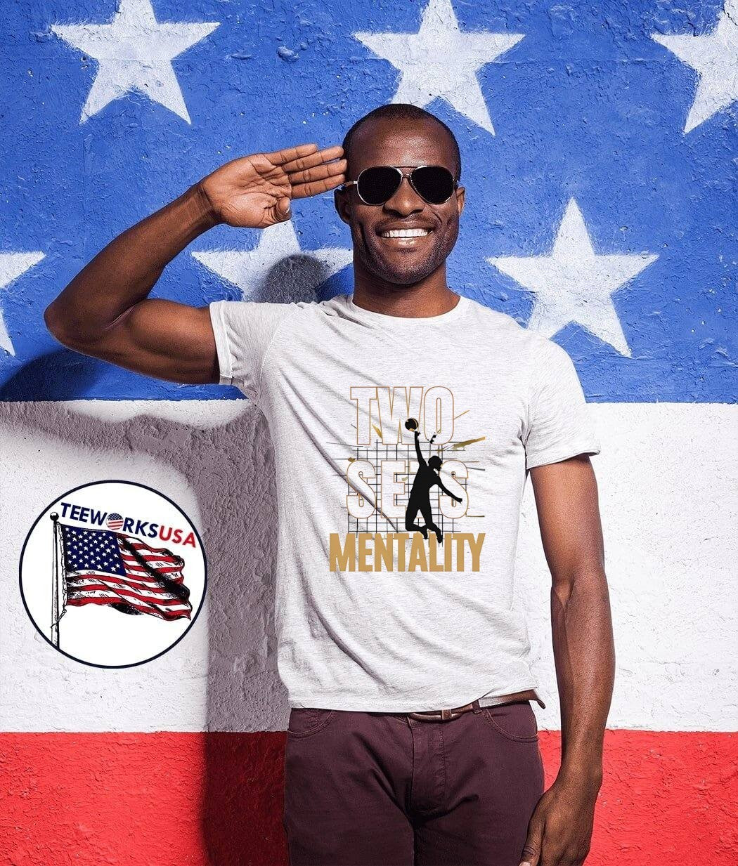 Compete Luxe 2024 Edition Volleyball Player Jumping Two Sets Mentality T-Shirt