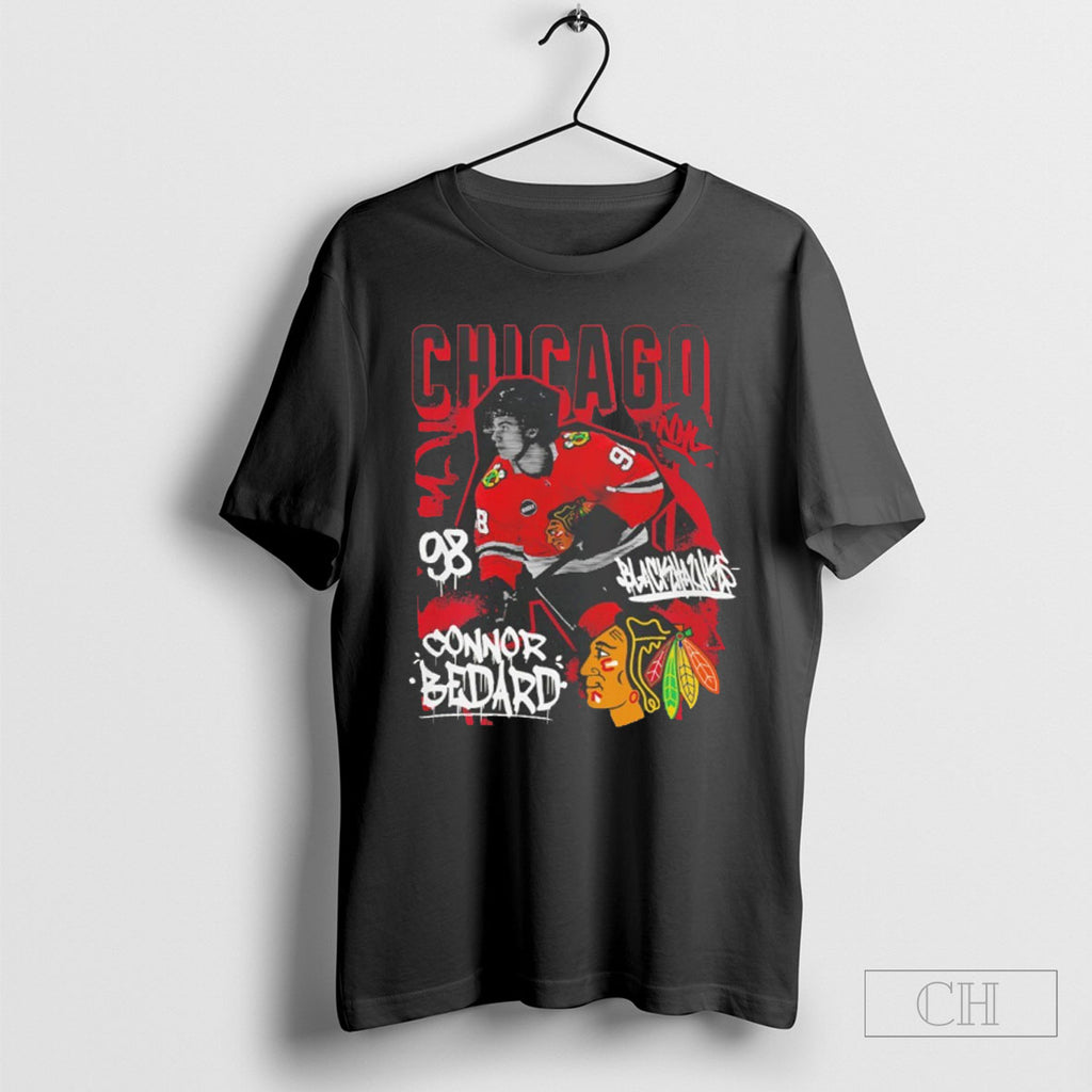Connor Bedard Chicago Blackhawks Nhl Photo Graphic Shirt Tee