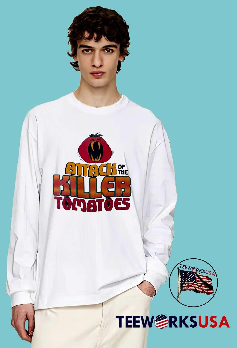 Cult Classic Movie Attack of the Killer Tomatoes Retro Yellow shirt