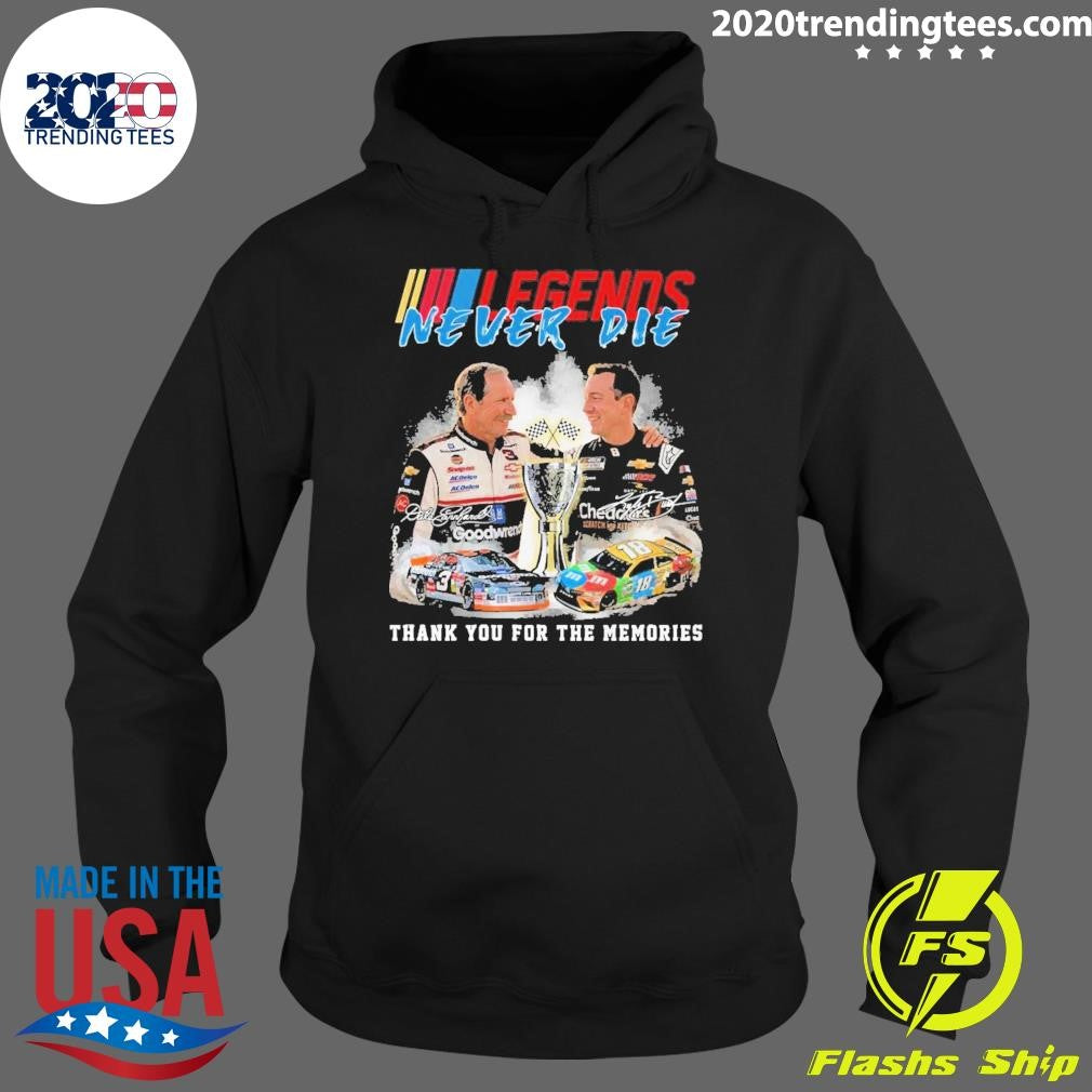 Dale Earnhardt and Kyle Busch Legends Never Die Thank You For The Memories Nascar Signatures Shirt