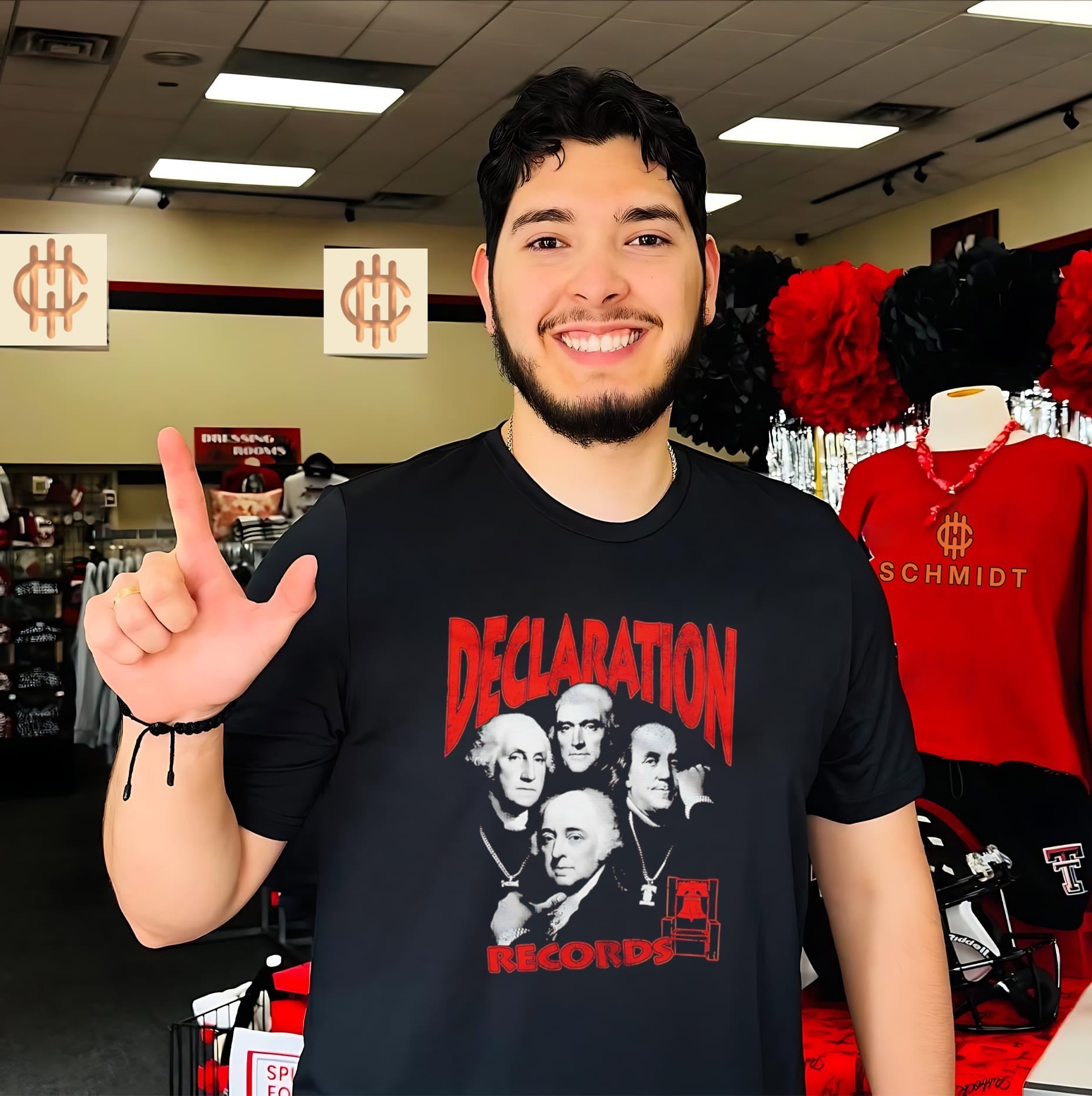 Declaration Records Washington Jefferson Franklin and Adams Founding Fathers shirt
