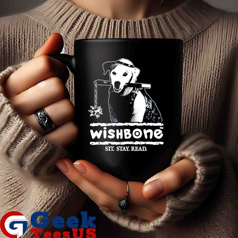 Dog wishbone sit stay read shirt