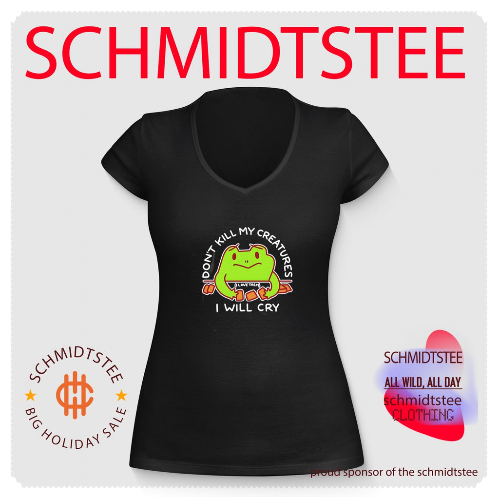 Don’t kill my creatures I will cry i love them sad cartoon frog playin card shirt