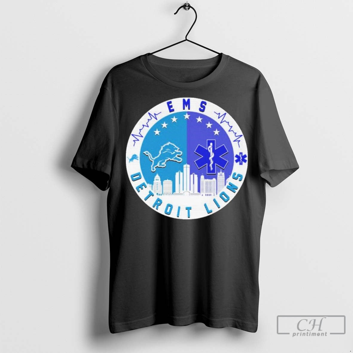 Ems Detroit Lions Skyline T Shirt Jpg