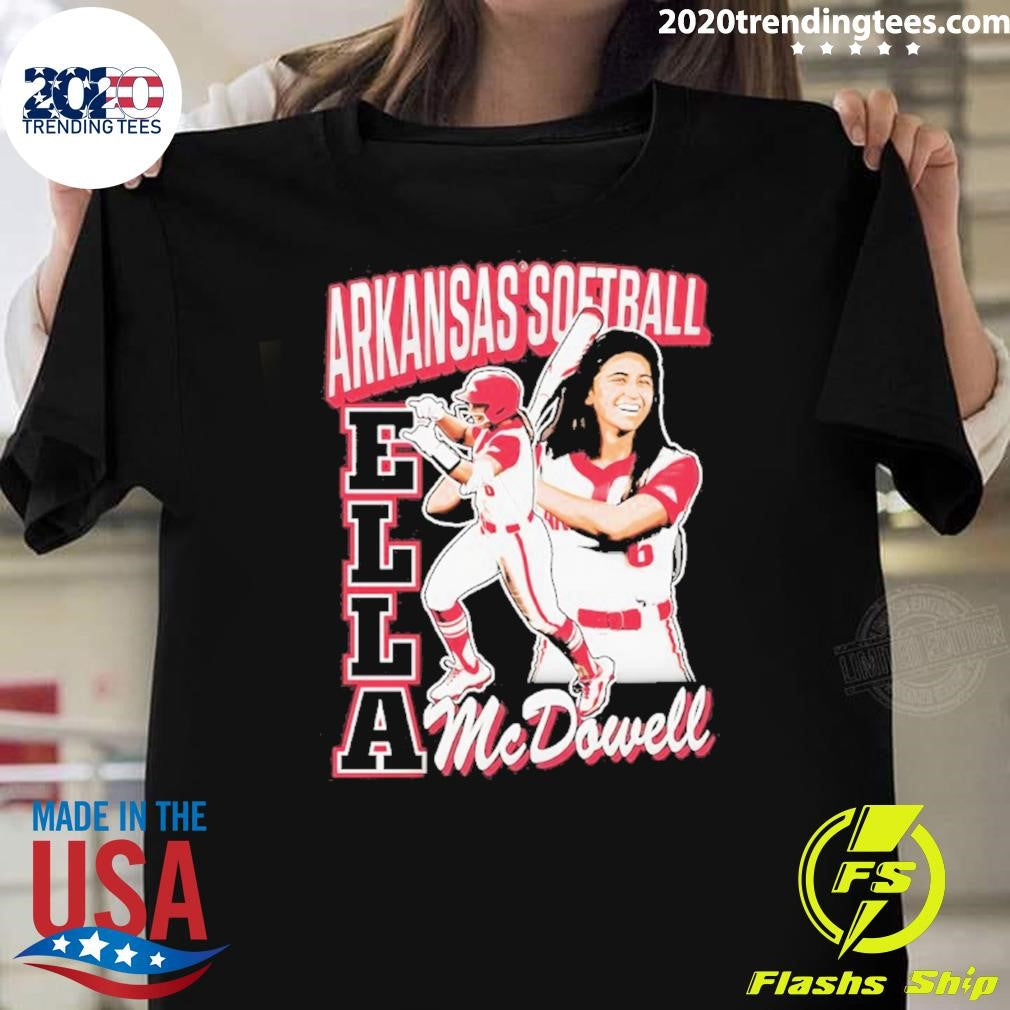 Ella Mcdowell Retro 90s Arkansas Razorbacks Softball Shirt