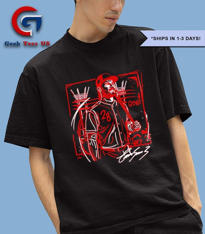 Eugenio Suárez Cincinnati Reds baseball drip and splatter signature shirt