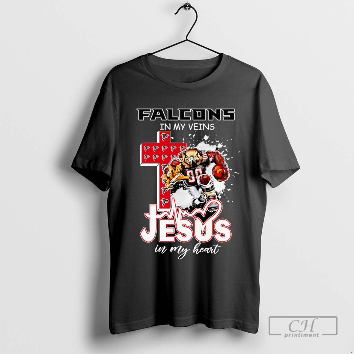Falcons In My Veins Jesus In My Heart Mascot