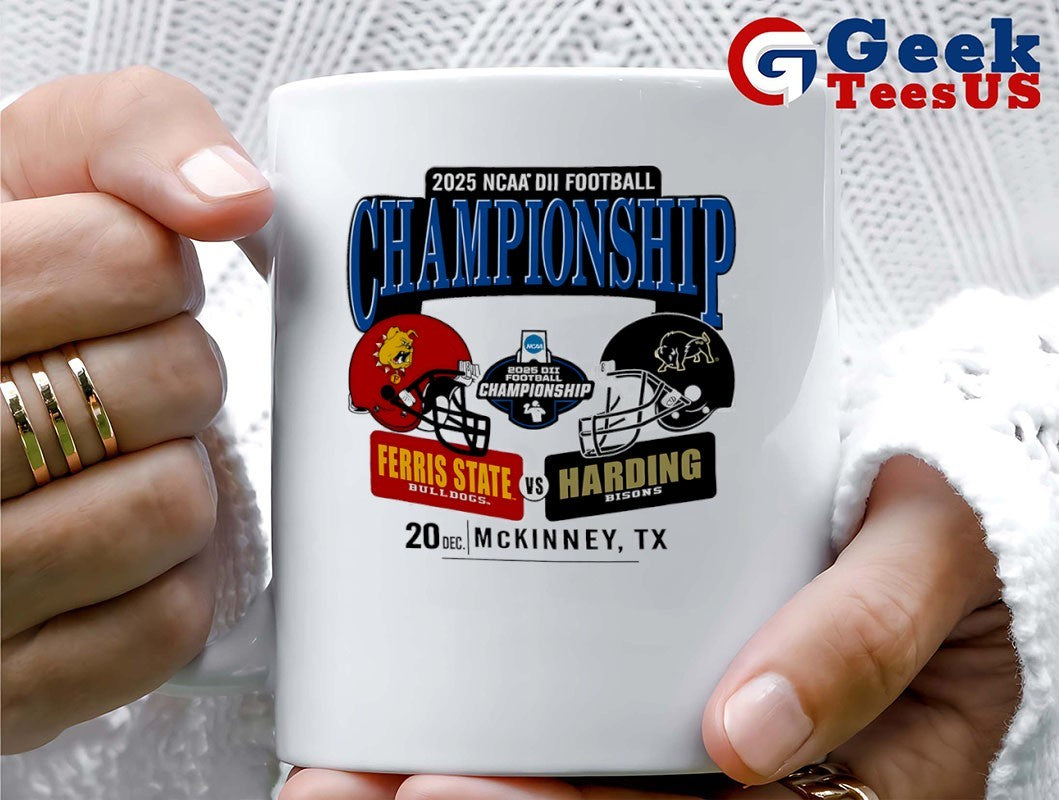 Ferris State Bulldogs vs Harding Bisons 2025 NCAA Division II Football Championship h2h shirt