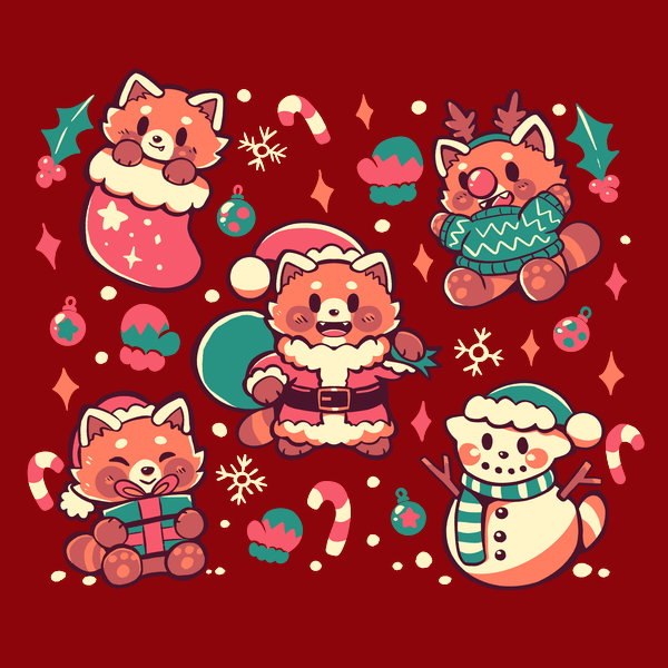 Festive Red Pandas