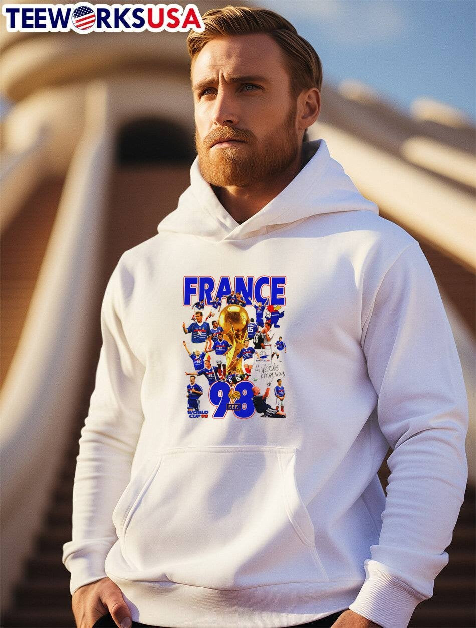 France 98 World Cup Poster Featuring Zinedine Zidane And Didier Deschamps T-Shirt