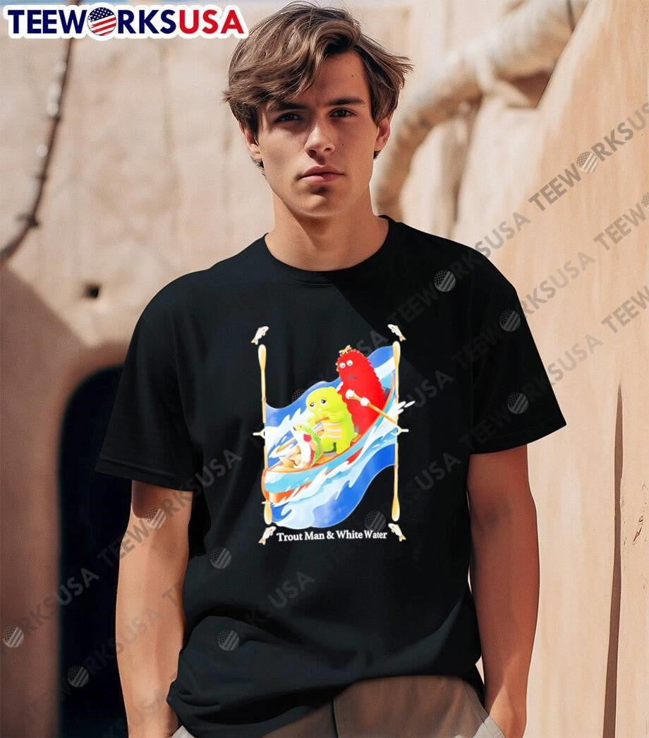 Gachamukku Gachapin and Mukku Canoeing on Trout Man & White Water shirt