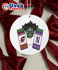 GameAbove Sports Bowl 2025 Northwestern Wildcats vs Central Michigan Chippewas Football tickets Ornament