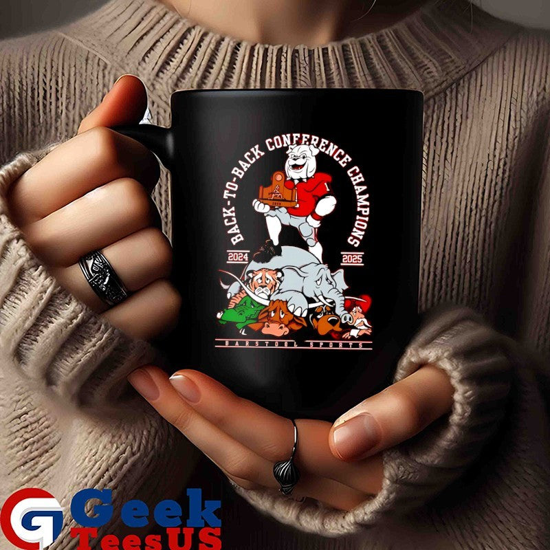 Georgia Bulldogs 2024-2025 Back to Back Conference Champions mascot shirt