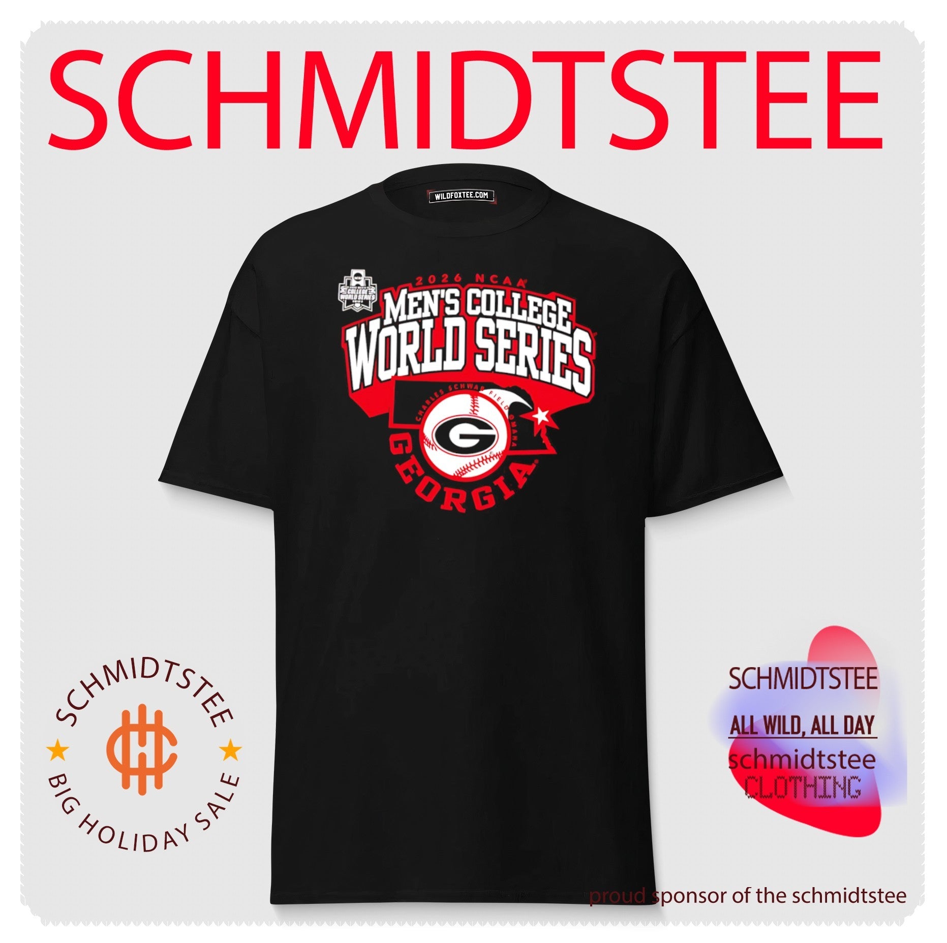 Georgia Bulldogs 2026 College World Series State Outline Omaha Bound shirt