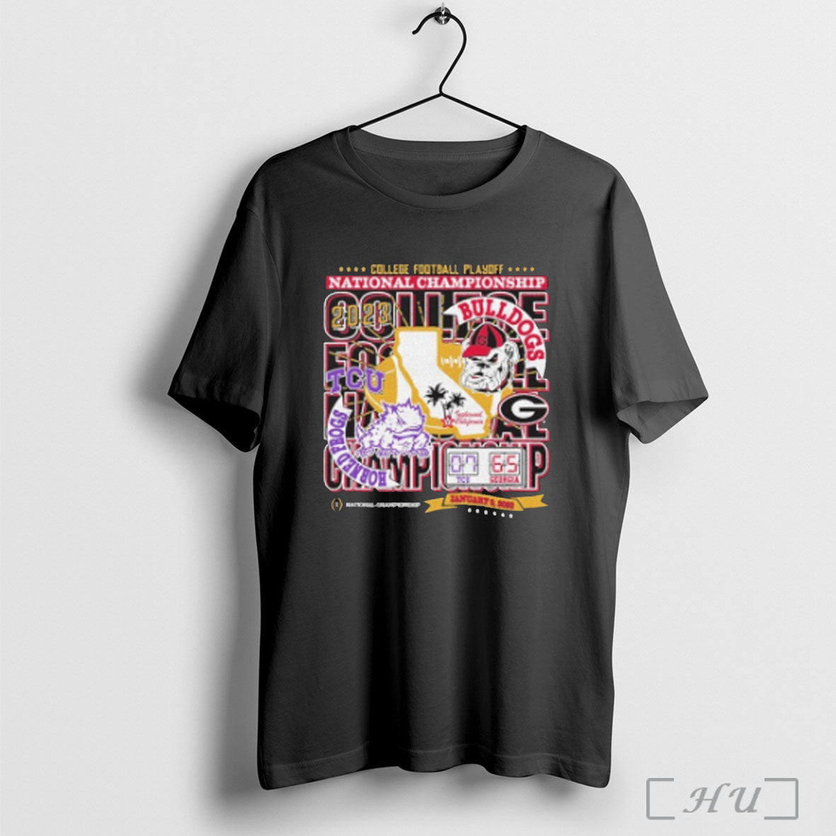 Georgia Vs Tcu 2023 Cfp National Championship Game Matchup T Shirt