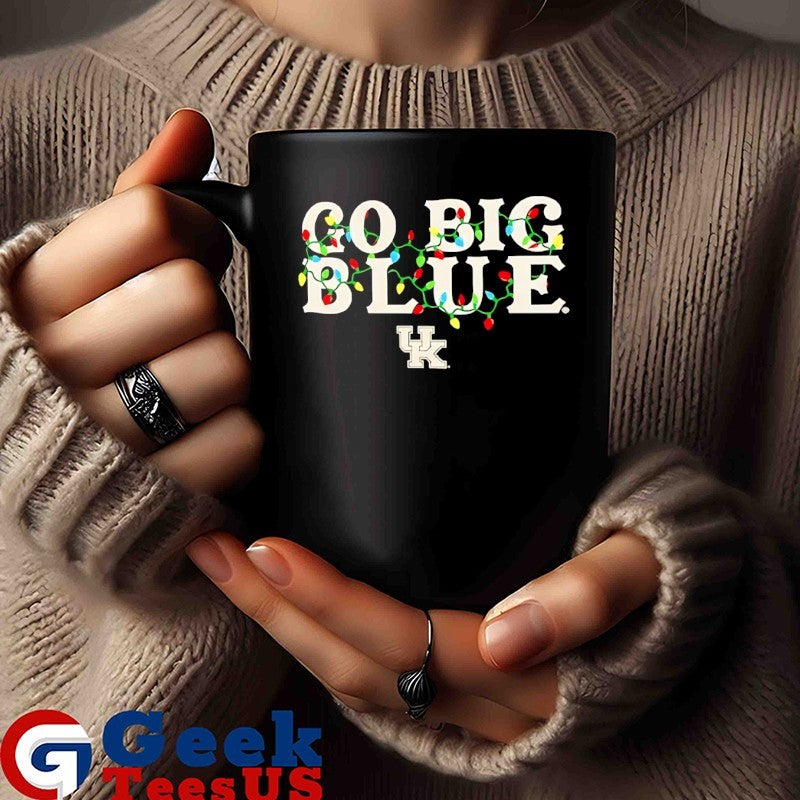 Go Big Blue Kentucky Wildcats string lights Christmas logo shirt