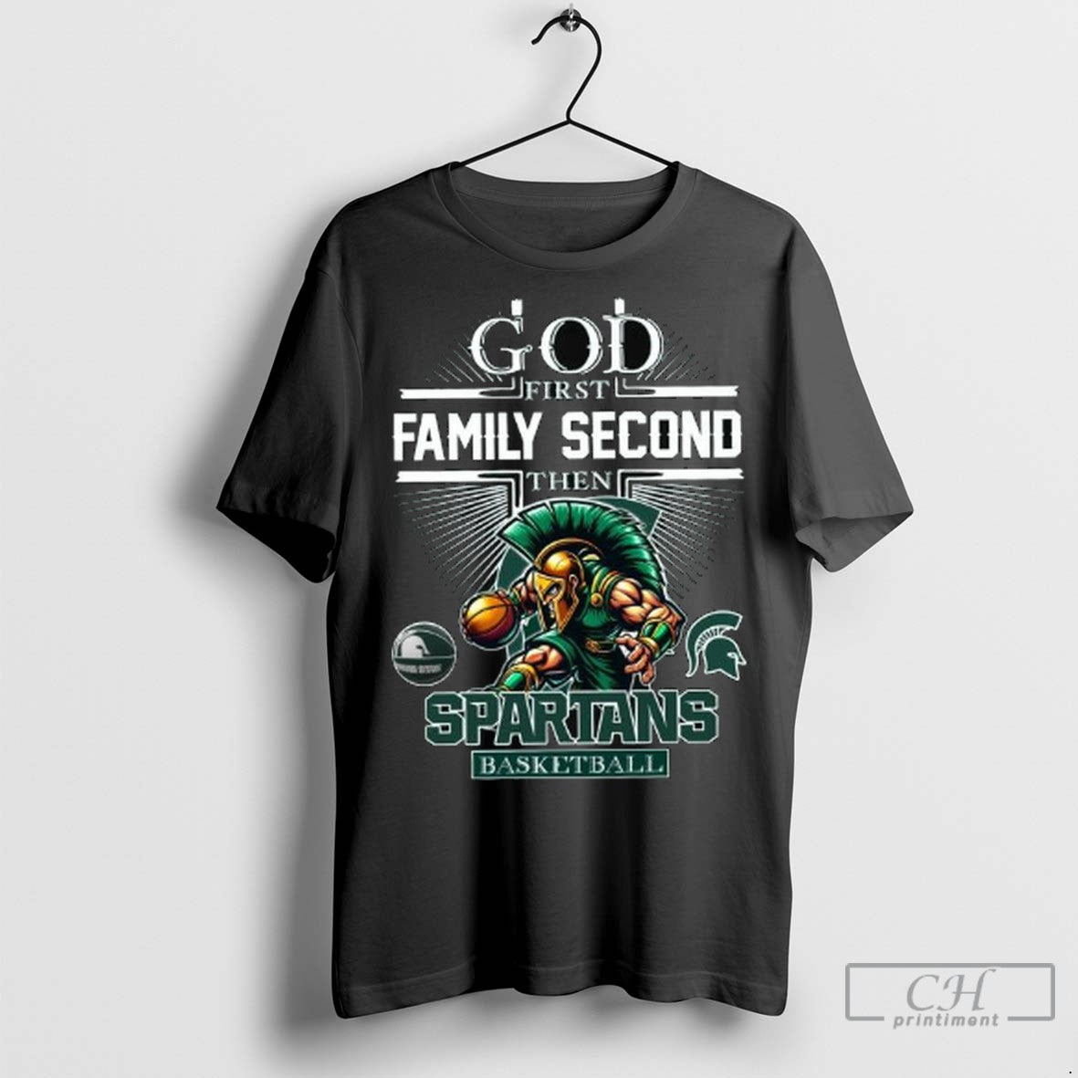 God First Family Second Then Michigan State Spartans Basketball Mascot 2025 Long Sleve