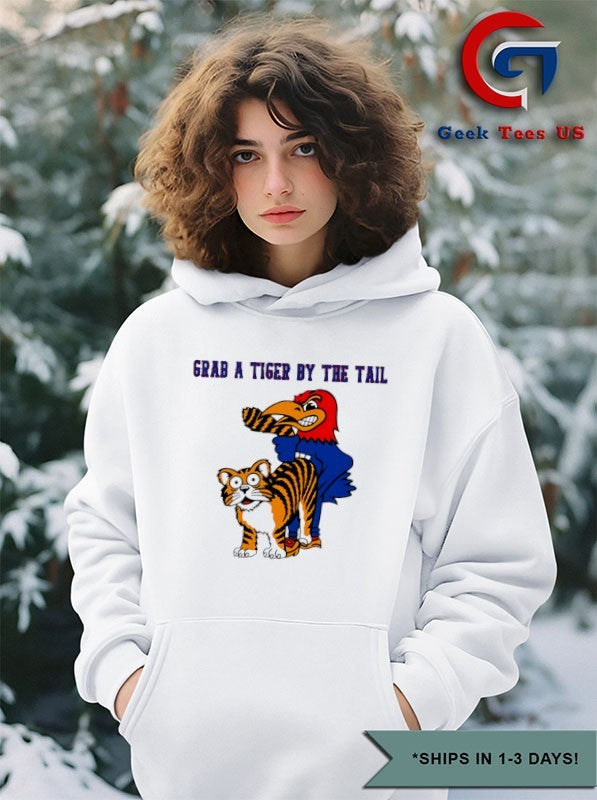 Grab a tiger by the tail Scot Pollard Kansas Jayhawks Victory Missouri Tigers mascot shirt