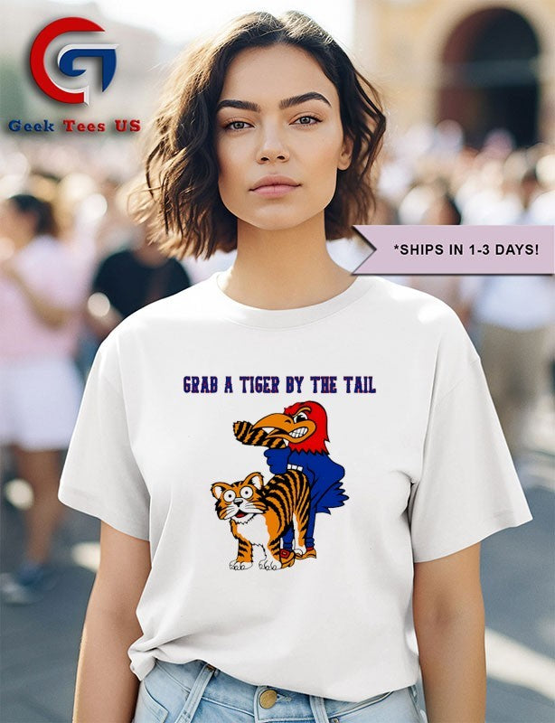 Grab a tiger by the tail Scot Pollard Kansas Jayhawks Victory Missouri Tigers mascot shirt