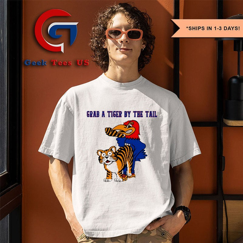 Grab a tiger by the tail Scot Pollard Kansas Jayhawks Victory Missouri Tigers mascot shirt
