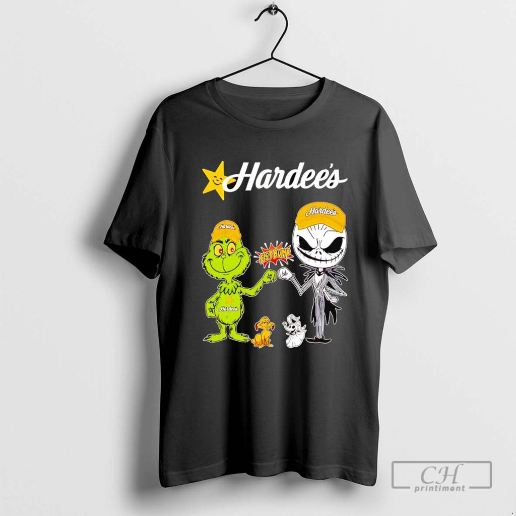 Grinch And Jack Skellington Fist Bump Hardees Halloween