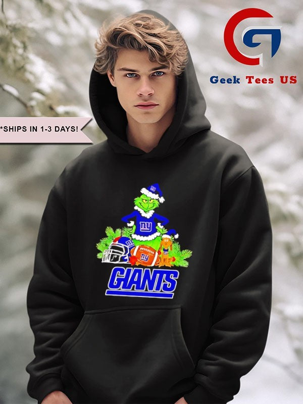 Grinch and Max Dog New York Giants Football Merry Christmas shirt