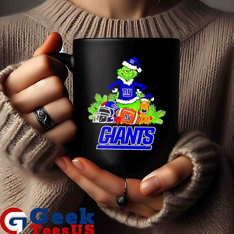 Grinch and Max Dog New York Giants Football Merry Christmas shirt