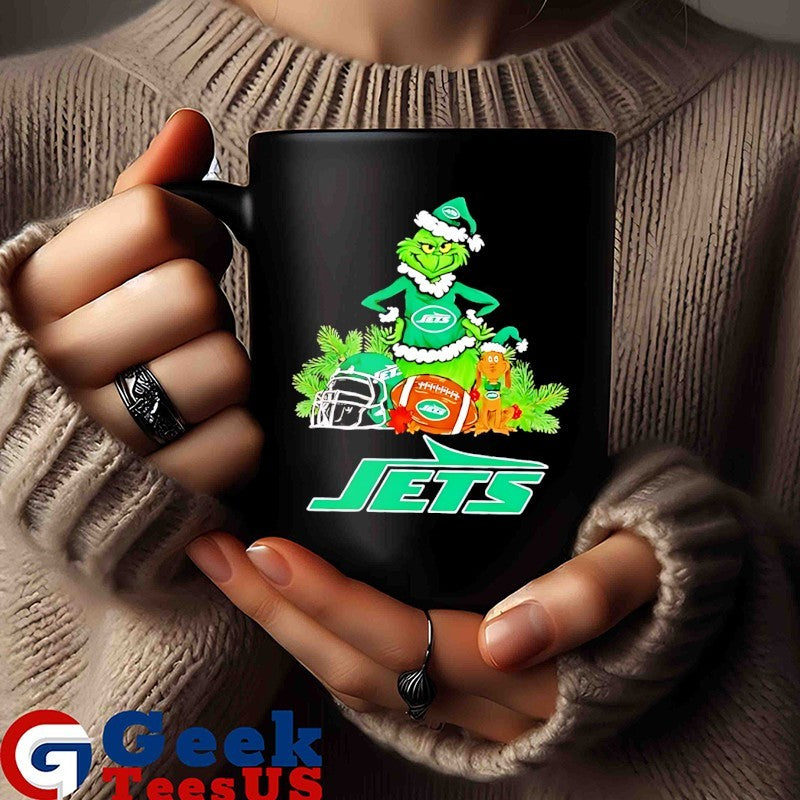 Grinch and Max Dog New York Jets Football Merry Christmas shirt