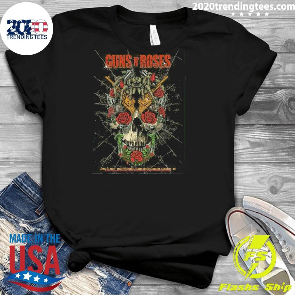 Guns N Roses Cariacica Brazil 2026 Venue Poster At Estadio Estadual Kleber Jose De Andrade On April 12 2026 Spider Web Skull Art Shirt