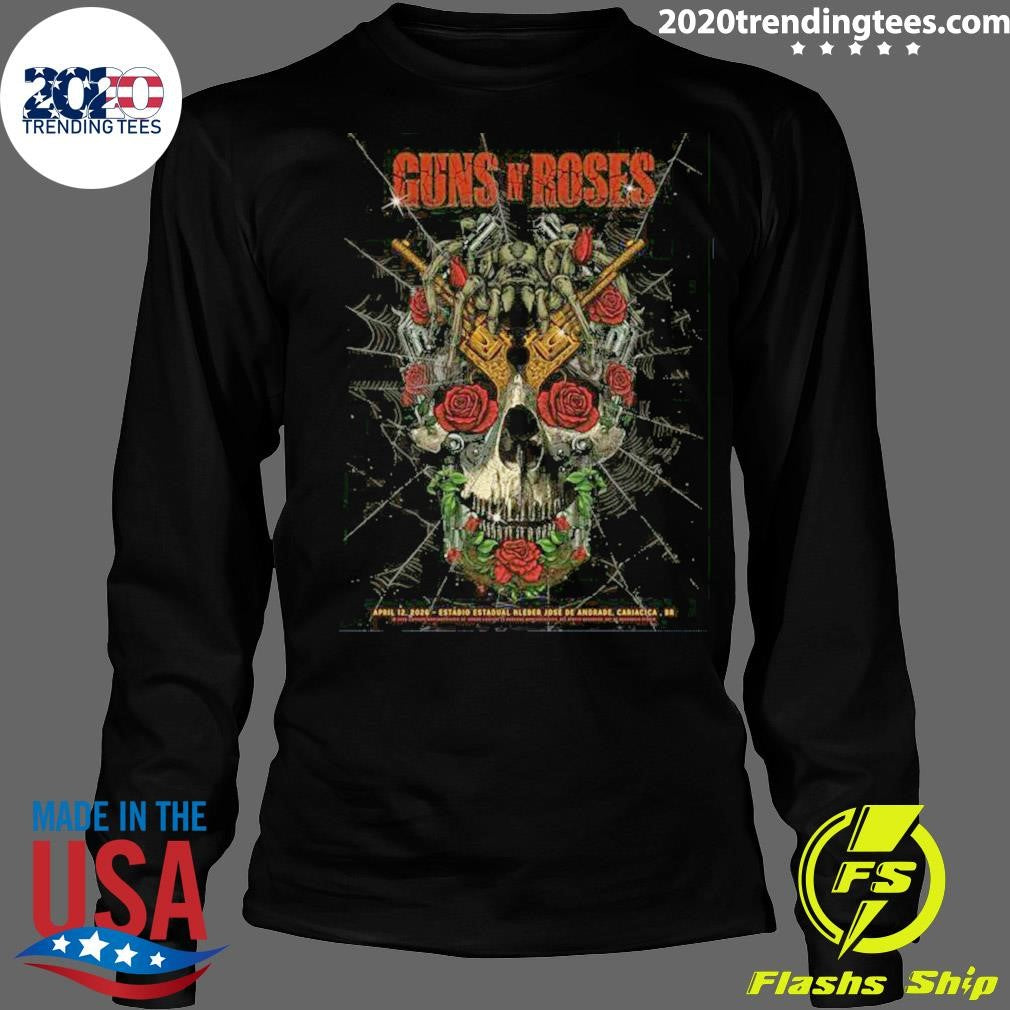 Guns N Roses Cariacica Brazil 2026 Venue Poster At Estadio Estadual Kleber Jose De Andrade On April 12 2026 Spider Web Skull Art Shirt
