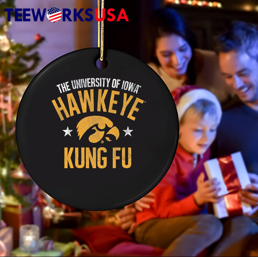 Hawkeye Kung Fu The University of Iowa Logo Stars Black shirt