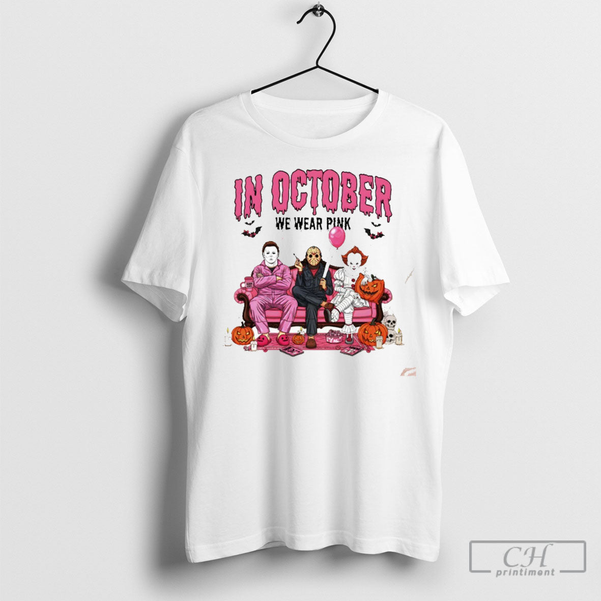 Horror Characters Halloween Slasher Couch Scene In October We Wear Pink