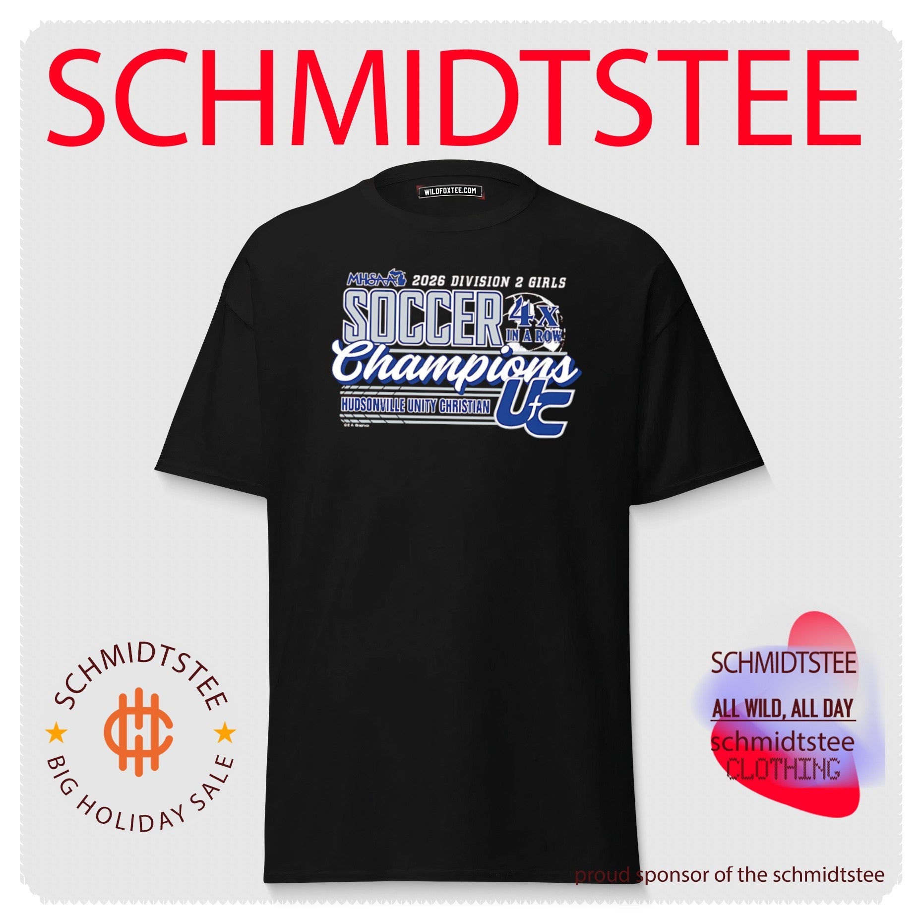 Hudsonville Unity Christian 2026 MHSAA Girls Soccer D2 4x in a Row Champions shirt